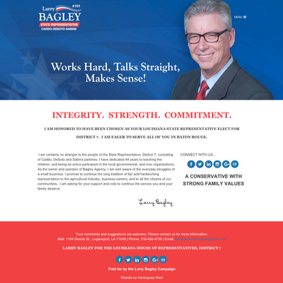 Larry Bagley Louisiana State Representative Website Design